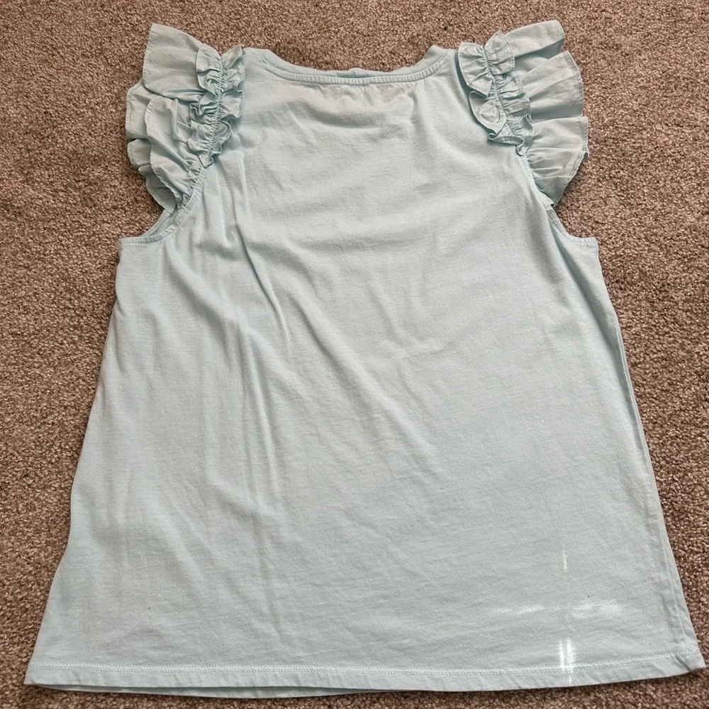 ✨ J.Crew Ruffle Sleeve Top – Light Blue – Size M - Picture 3 of 7